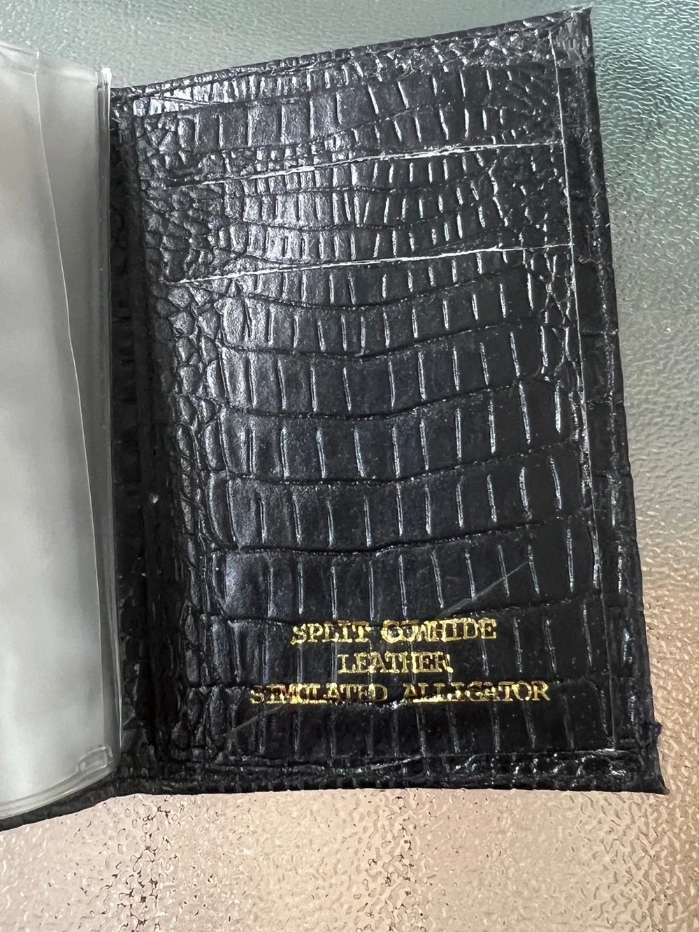 Classic Black Croc-Embossed Leather Men's Wallet-Card Holder